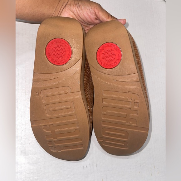 Fit Flop Nova Wedge Bohemian Sandal Fall Leather Brown‎ Sz 7 Comfy Outdoor - Picture 3 of 7